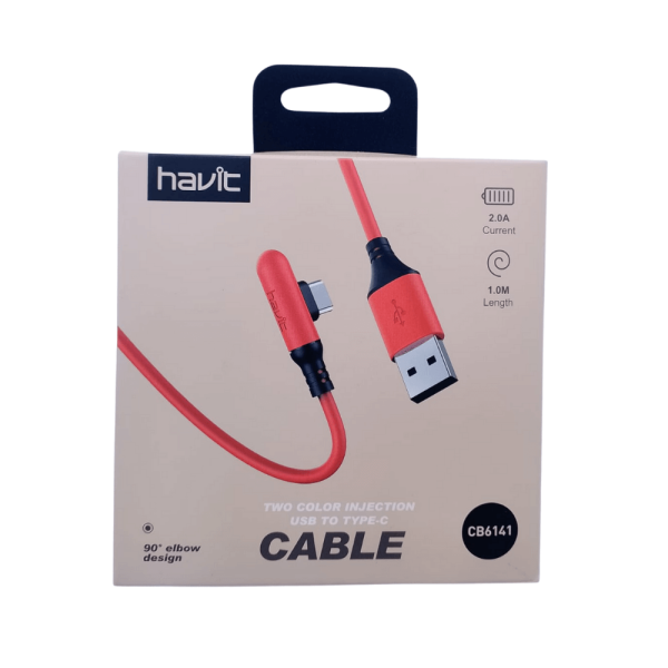 CABLE Tipo USB a C, ROJO CB6141