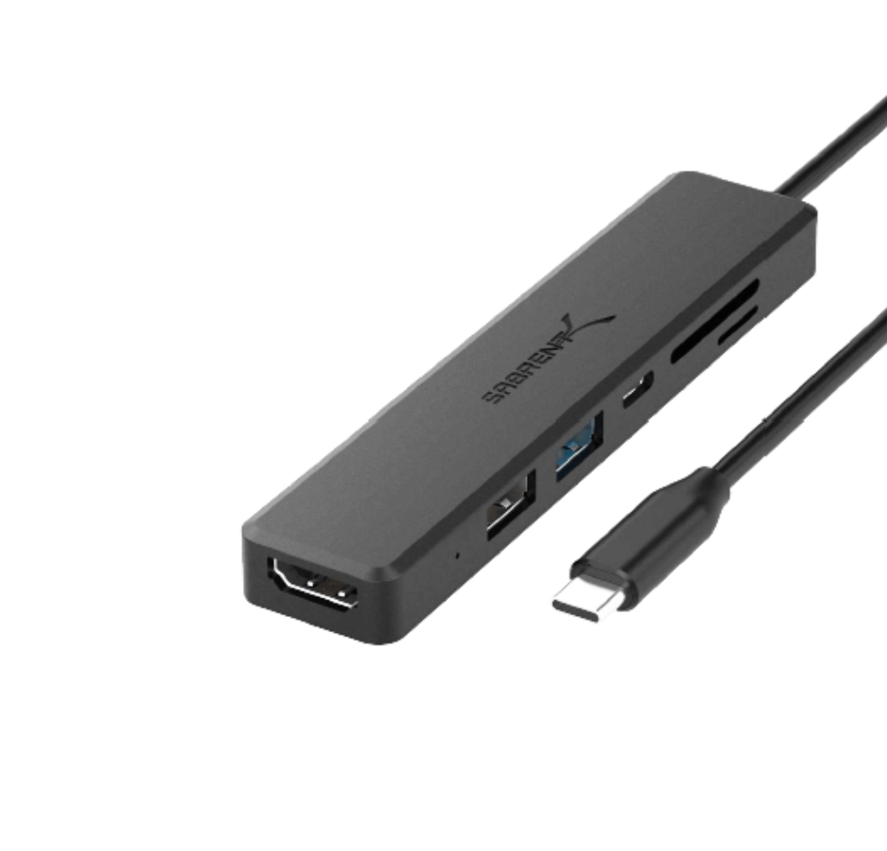 Hub USB-C Sabrent HB-TC6C con HDMI USB y lector MicroSD