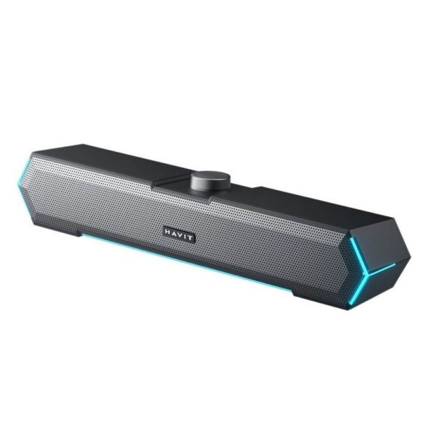 Parlante barra horizontal con iluminación RGB conexión 3.5 M19 marca havit