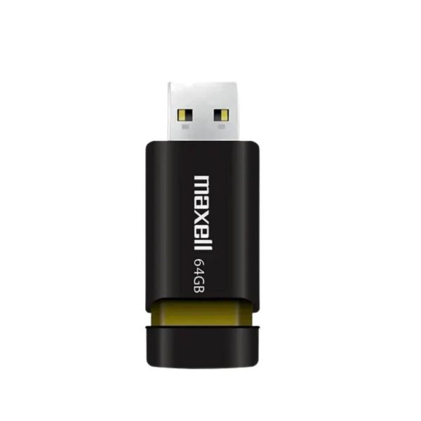 Memoria USB 64GB Maxell Flix negro y amarillo