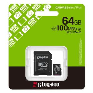 Memoria Micro SD 64GB Kingston Canvas Select Plus Clase 10 UHS-I U1 100MB/s SDCS3/64GB